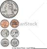 Penny Nickel Dime Clipart Image