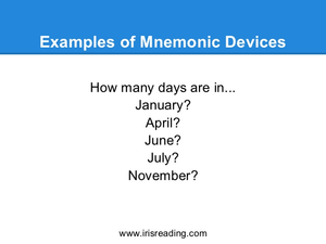 Mnemonic Devices Examples Image
