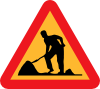 Workman Ahead Roadsign Clip Art