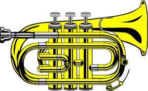 Pocket Trumpet B Flat (colour) Clip Art