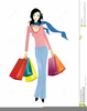 Lady With Shopping Bags Clipart Image
