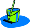 Mop And Bucket Blue Clip Art