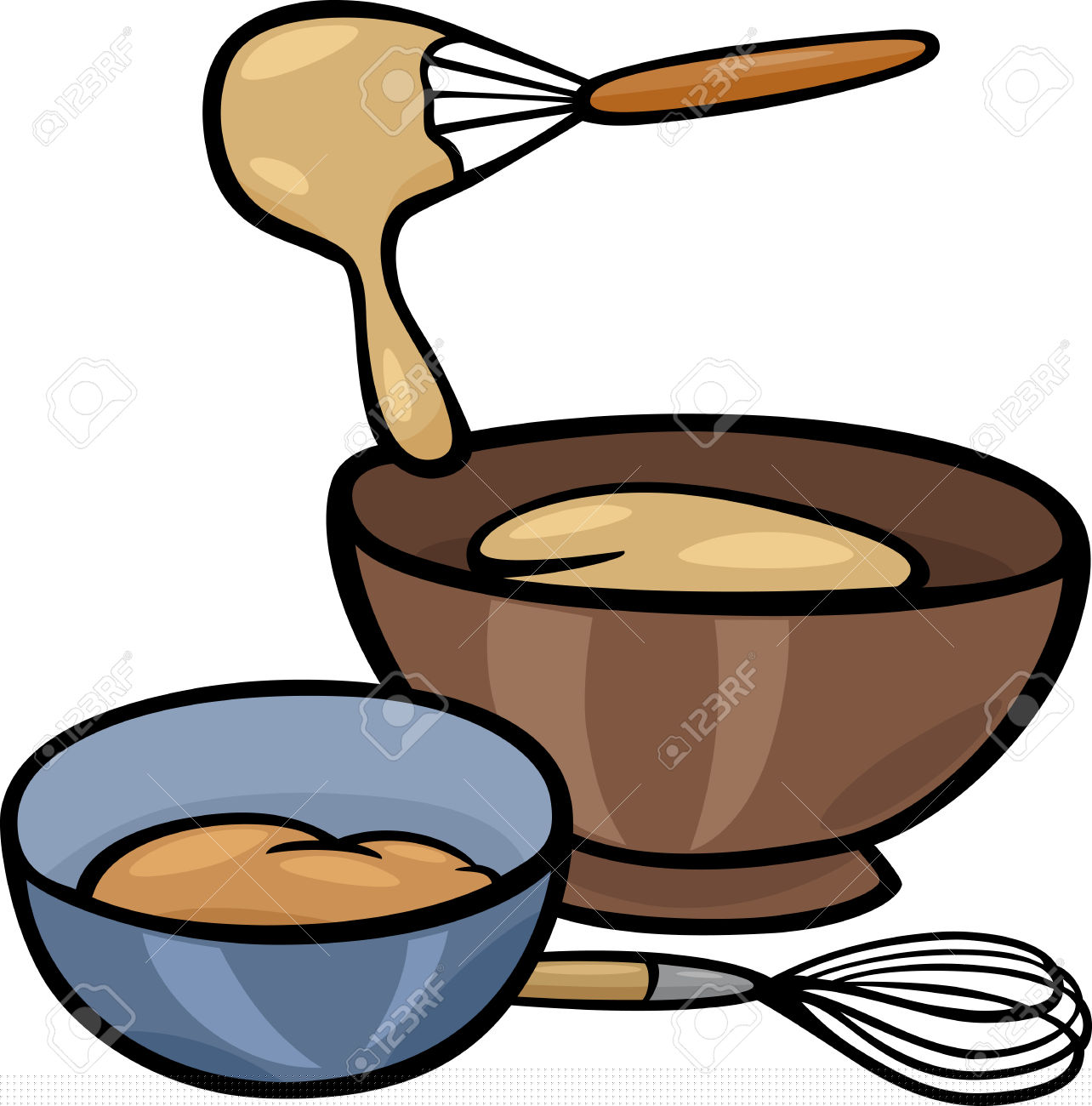 Clipart Mixing Bowl And Spoon | Free Images at Clker.com - vector clip