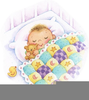Baby Asleep In A Crib Clipart Image