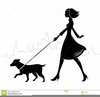 Man Walking Dog Clipart Image