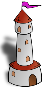 Round Tower With Flag 2 Clip Art