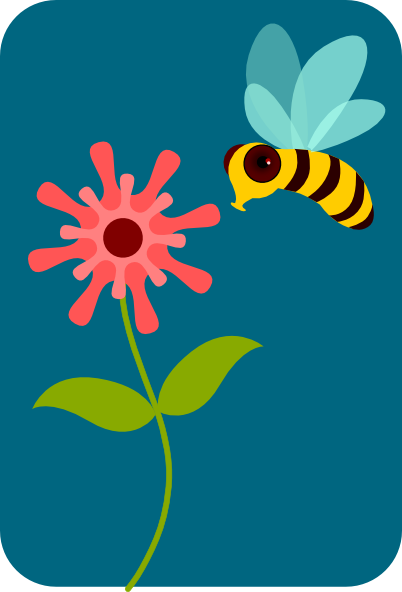 clipart bee on flower - photo #13