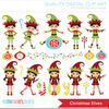Christmas Dancing Elves Clipart Image