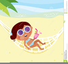 Lady Sunbathing Clipart Image