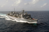 The Fast Combat Support Ship Uss Bridge (aoe 10) Sails Through The Indian Ocean. Image