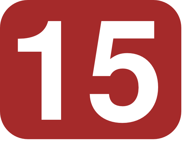 Brown Rounded Rectangle With Number 15 clip art
