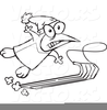 Sledding Clipart Black And White Image