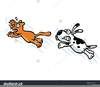 Dog Chasing Cat Clipart Image