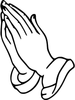 Black And White Praying Hands Clipart Image