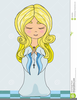 Little Girl Praying Clipart Image