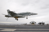 Hornet With Its Tailhook Down, Attempts A Controlled Landing On The Ship S Flight Deck Image