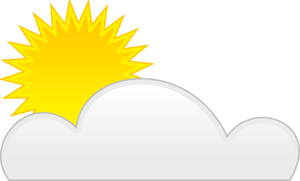 cartoon sun and clouds. Weather