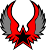 Red Grey Star Emblem Clip Art