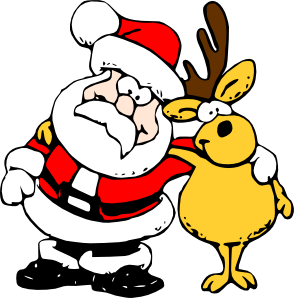 Santa And Reindeer Clip Art