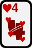 Four Of Hearts Clip Art