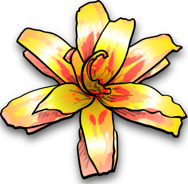 flowers cartoon. Yellow Flower