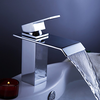 Chrome Finish Contemporary Waterfall Bathroom Sink Faucet Adad Image