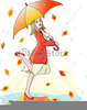 Girl With Umbrella Clipart Image