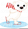Polar Bear Ice Skating Clipart Image
