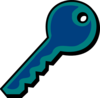Blue Aqua Key Clip Art