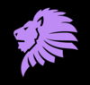 Lion Head Light Purple Clip Art