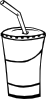 Soft Drink In A Cup (b And W) Clip Art