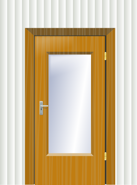 clipart door opening. Door With Cristal And Wall