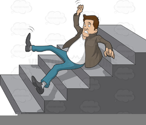 Falling Down Stairs Clipart Image