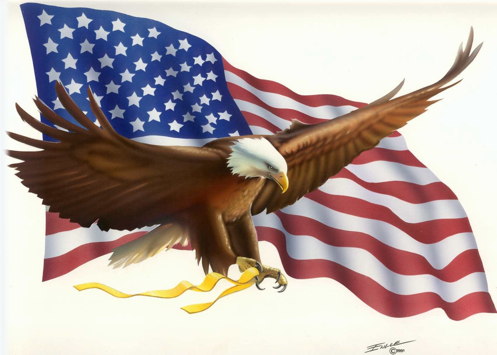 free clip art eagle and flag - photo #1