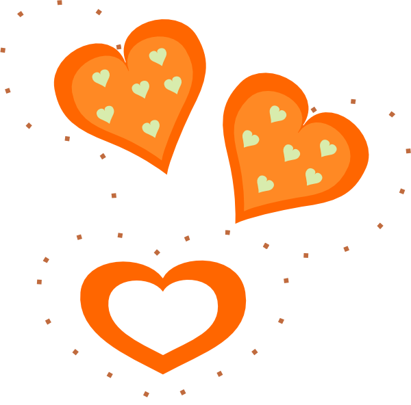 valentine hearts clip art. Valentine Orange Hearts clip