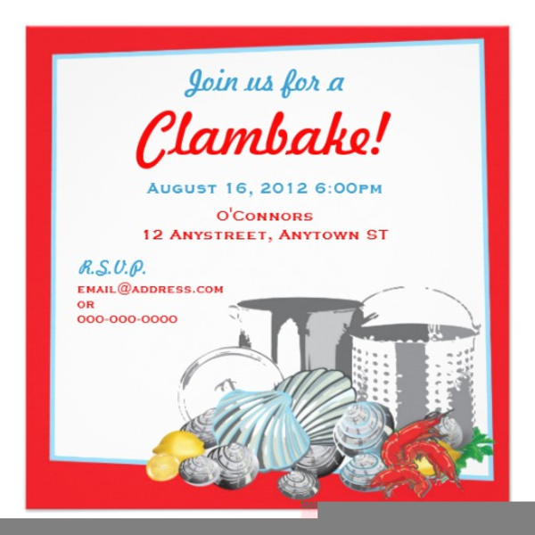 Free Printable Clambake Invitations
