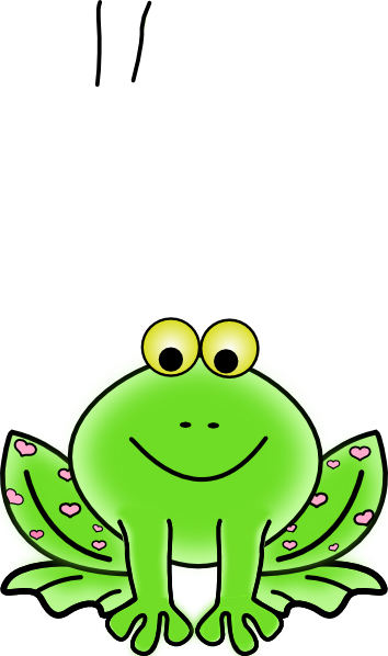 Green Valentine Frog With Pink Hearts clip art