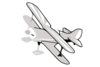 Grey Biplane Clipart Clip Art