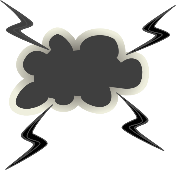 Angry Cloud With Lightening Bolts Clip Art at Clker.com - vector clip