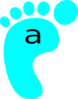 Left Footprint Blue A Clip Art