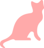 Pink Cat Silhouette Clip Art