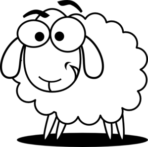 Funny Sheep Outline Clip Art