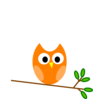 Orange Owl  Clip Art