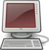 Computer With Red Screen Clip Art