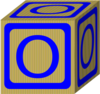 Blue Block O Clip Art