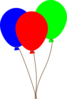 3 Blue Balloons Hat Clip Art