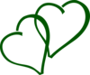 Green Double Hearts Clip Art