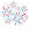 Red White And Blue Fireworks Clipart Image