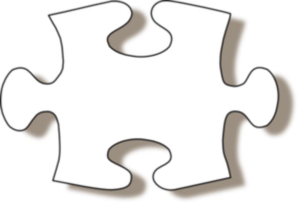 Jigsaw White Puzzle Piece W Shad By Karen Williams 50 10 2