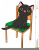 Cat Under The Chair Clipart Image
